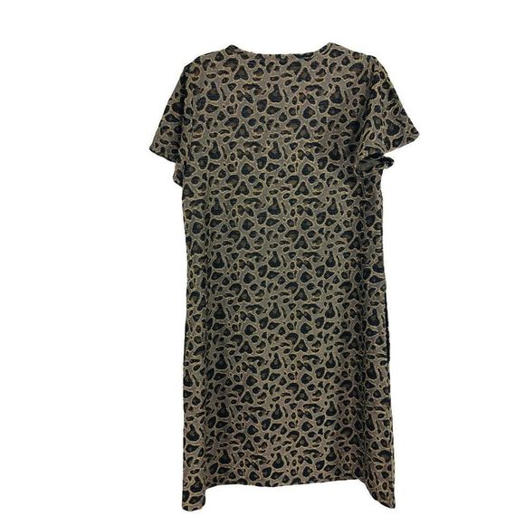NWT leopard textured short sleeve stretch dress w/ pockets sz small - Picture 5 of 7